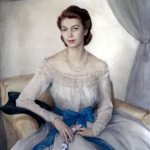 Portrait of the Princess Elizabeth, Duchess of Edinburgh, 1948. Creator: Sorin, Saveli Abramovich (1878-1953) Portrait of the Princess Elizabeth, Duchess of Edinburgh, 1948. Creator: Sorin, Saveli Abramovich (1878-1953)