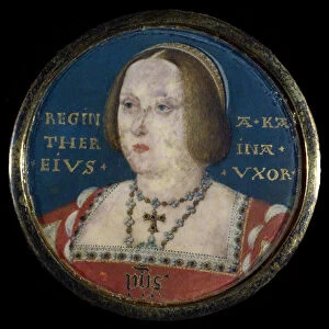 Portrait of Queen Catherine of Aragon (1485-1536), c. 1525. Artist: Horenbout (Hornebolte), Lucas (1490 / 95-1544)