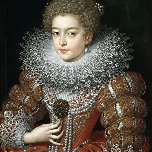 Portrait of Queen Elisabeth of France (1602-1644), Queen consort of Spain. Artist: Pourbus, Frans, the Younger (1569-1622)