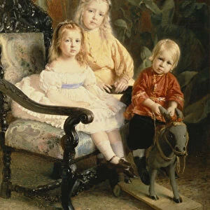 Portrait of the Stasovs Children, Early 1870s. Artist: Makovsky, Konstantin Yegorovich (1839-1915)