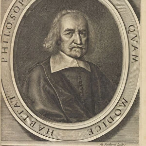 Portrait of Thomas Hobbes (1588-1679), 1642. Creator: Faithorne, William, the Elder (1616-1691)