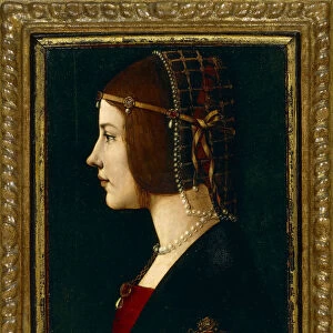 Portrait of a woman (Beatrice d Este?). Artist: De Predis, Giovanni Ambrogio (1455-1509)