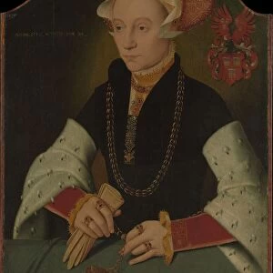 Portrait of a Woman of the Slosgin Family of Cologne, 1557. Creator: Bartholomaeus
