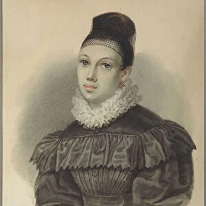 Portrait of Yelizaveta Petrovna Naryshkina (1801-1867), 1832. Artist: Bestuzhev, Nikolai Alexandrovich (1791-1855)