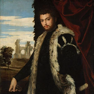 Portrait of a Young Man Wearing Lynx Fur. Artist: Veronese, Paolo (1528-1588)