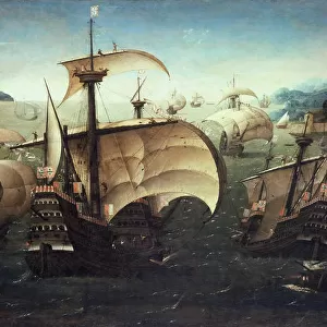 Portuguese Carracks off a Rocky Coast, c. 1540. Artist: Patinir, Joachim, follower of