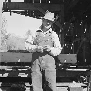 Possibly: Men working in mill, Ola self-help sawmill co-op, Gem County, Idaho, 1939. Creator: Dorothea Lange