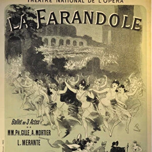 Poster for the ballet La Farandole by Theodore Dubois, 1883