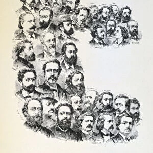 Poster with portraits of the Communards, Paris Commune, 1871