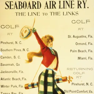 Poster for Seaboard Air Line Ry, The Line to the Links, American, c1905