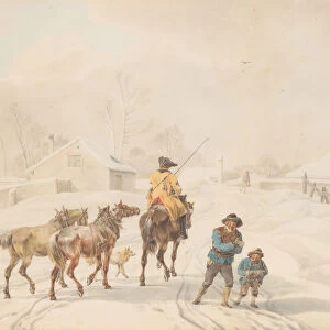 Postilion on Horse in a Winter Landscape, ca. 1798. Creator: Wilhelm von Kobell