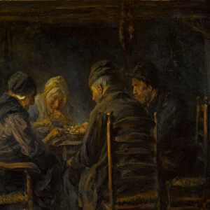Potato eaters, c. 1902. Artist: Israels, Jozef (1824-1911)