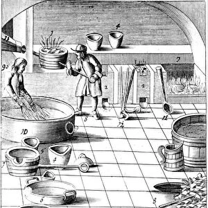 Preparation of copper and silver to be alloyed for production of coins, 1683