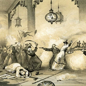 The present Emperor of China when a young man, saving his fathers life... c1796-1804, (1847). Artist: JW Giles