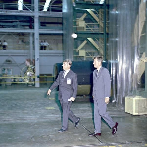 President Kennedy Tours Marshall with von Braun, September 11, 1962. Creator: NASA