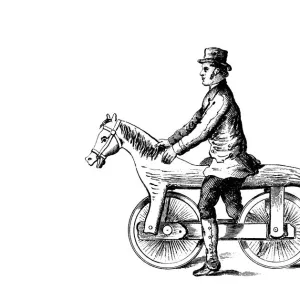 Primitive bicycle, a form of dandy horse, c1818