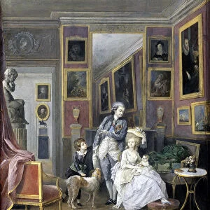 Prince Alexander Sergeevich Stroganov with his wife Ekaterina Petrovna and children, ca 1778. Artist: Anonymous