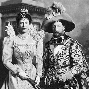 Prince George and Mary of Teck in fancy dress, Devonshire House Ball, 1897