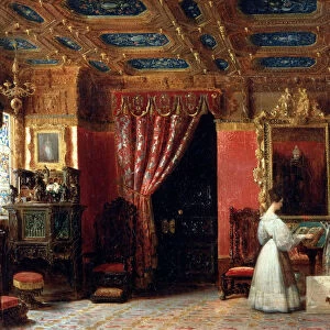 Princess Marie d?Orleans (1813-1839), Duchess of Wurttemberg, in her Atelier in the Palais des Tuile Artist: Lafaye, Prosper (1806-1883)