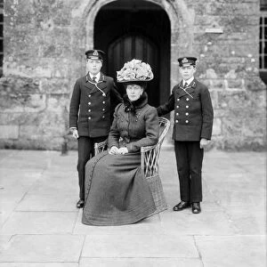 The Princess of Wales with Prince Edward and Prince Albert, Barton Manor, Isle of Wight, 1909