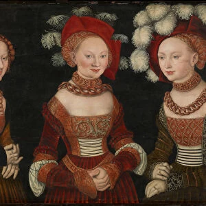 Princesses Sibylle (1515-1592), Emilie (1516-1591) and Sidonie (1518-1575) of Saxony, c. 1535. Artist: Cranach, Lucas, the Elder (1472-1553)