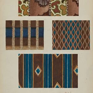 Printed Cottons (from Quilt), c. 1937. Creator: Albert J. Levone