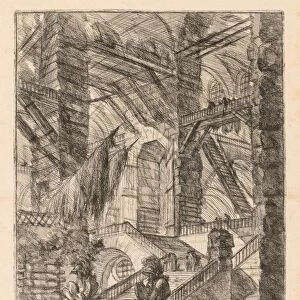 The Prisons: A Vast Interior with Trophies, 1745-1750. Creator: Giovanni Battista Piranesi