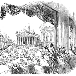 The Procession passing the Mansion House, 1844. Creator: Unknown