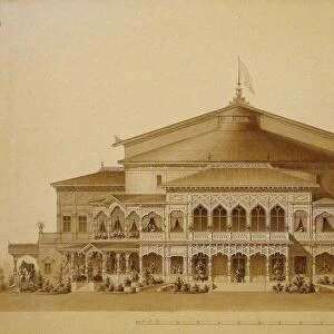 Project of the wooden summer theatre in Pavlovsk, Main facade, 1876