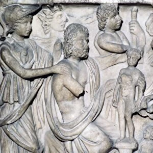 Prometheus creating the First Man, detail of Sarcophagus from Arles, France, c3rd-4th century