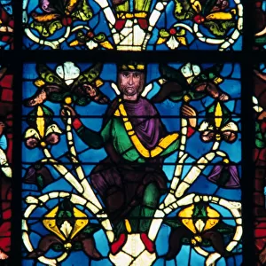 Prophet, stained glass, Chartres Cathedral, France, 1145-1155