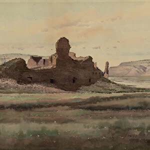 Pueblo Bonito Ruin, Chaco Canyon, New Mexico, 1888. Creator: De Lancey Gill