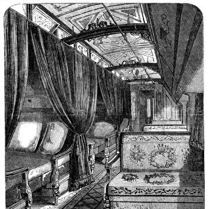 Pullman sleeping car on the Union Pacific Railroad, c1869