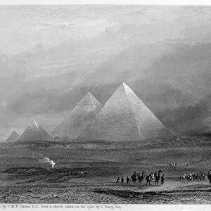 The Pyramids, Giza, Egypt, 19th century. Artist: E Finden