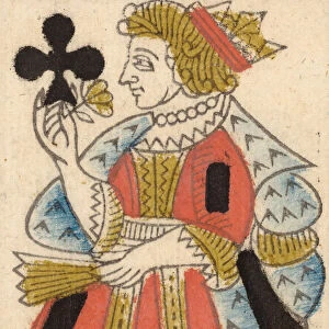 Queen of Clubs, from a Set of Piquet Cards, late 18th-19th century
