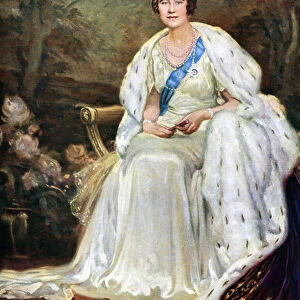 Queen Elizabeth in coronation robes, 1937