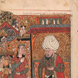 The Queen Ilar (Irakht) Before the King Warning him About the Brahmins (?), Folio