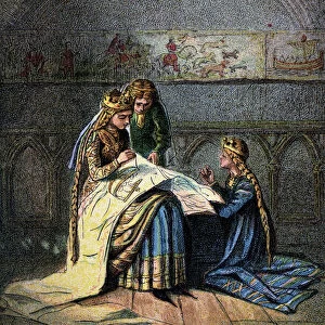 Queen Matilda And Her Tapestry, (c1850)