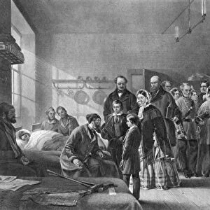Queen Victoria (1819-1901) visiting wounded soldiers, 19th century