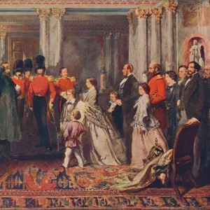 Queen Victoria presenting medals to the Guards after the Crimean War, 1856 (1906). Artist: W Bunney