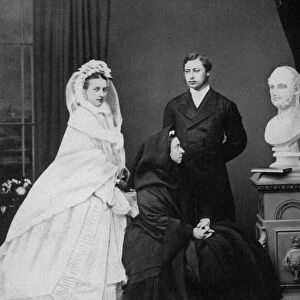 Queen Victoria with the Prince and Princess of Wales on the day of their marriage, 1863 (1964)