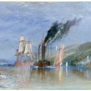 Between Quillebeuf and Villequier, c1832. Artist: JMW Turner