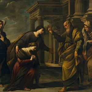 Raguels Blessing of her Daughter Sarah before Leaving Ecbatana with Tobias, c. 1640. Artist: Vaccaro, Andrea (1604-1670)