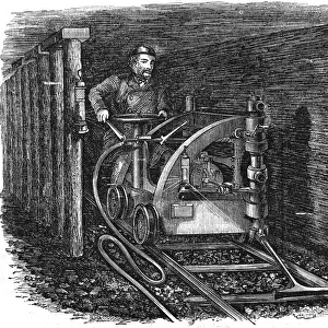 Rail mounted coal cutting machine, 1864