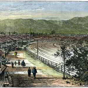 Railway line near Kobe, Japan, 1891. Artist: A Forsyth