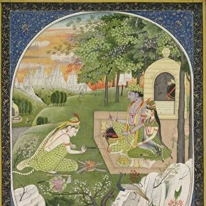 Rama, Sita and Lakshmana in the Forest, page from the Ramayana (Tales of God Rama), c