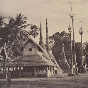 Rangoon: Henzas on the East Side of the Shwe Dagon Pagoda, November 1855. Creator: Captain Linnaeus Tripe