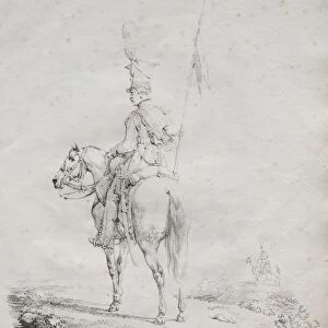 Receuil dessais lithographiques: Le Lancier en Vedette, 1816. Creator: Horace Vernet (French