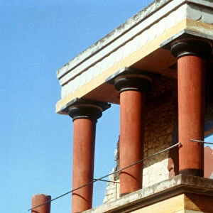 Reconstructed balustrade west front of the Palace of Knossos, Crete, c1400 BC