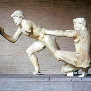 Reconstruction of part of the East Pediment of Temple of Aphaia, Aegina, Greece, c500-c480 BC